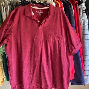 Faded Glory Maroon Dark Red Polo Style Knit Pullover Shirt XXXL 3XL All COTTON